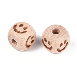 Гравированные бусины из бука&nbsp;WOOD-N015-08F