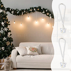 Стеклянная автомобильная подвеска в виде бабочки&nbsp;HJEW-DC0001-04