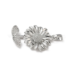 Латунные микропаве прозрачные подвески с фианитом&nbsp;KK-F924-12P