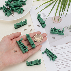 プラスチック製DINレール取り付けブラケット20組  ユニバーサルDINレールマウントクリップ  ネジ付き  グリーン  42.5x10x19mm&nbsp;FIND-GA0007-27B
