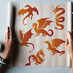 1 set di stencil per pittura e disegno a tema autunnale con animali domestici&nbsp;DIY-MA0003-03B