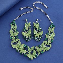 Ожерелья с подвесками из сплава эмали и страз и серьги-гвоздики&nbsp;FS-WG46FE4-04