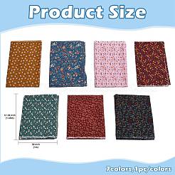 Tela estampada de algodón y lino con diseño floral.&nbsp;AJEW-FZC0003-01A