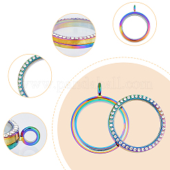 3 шт. 3 стиля подвески-медальоны из сплава со стразами FIND-FH0006-31M