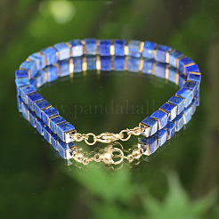 Armbänder aus natürlichen Lapislazuli-Würfelperlen&nbsp;WGC95D4-01