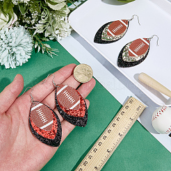 2 par de pendientes colgantes de cuero sintético de 2 colores&nbsp;EJEW-CL0001-01B
