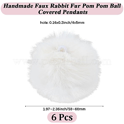 Handgemachte künstliche Kaninchenfell Pom Pom Ball bedeckt Anhänger&nbsp;WOVE-GF0001-03