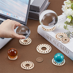 18 шт. 3 стиля деревянных хрустальных сферических подставок WOOD-UN0001-19