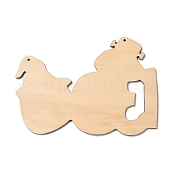 Большие подвески из дерева с односторонним принтом WOOD-I010-04F