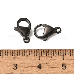 イオンプレーティング（IP）研磨316サージカルステンレススチールカニカン  オウムトリガークラスプ  ブラック  10x6x3.5mm  穴：1mm&nbsp;STAS-R072-11A-B
