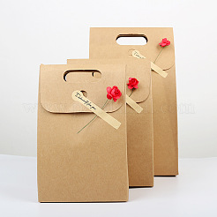Sacchetti di carta kraft fai da te borse per la spesa regalo&nbsp;CARB-WH0009-04B-02