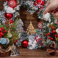 4 bolsa de 4 estilos de adornos colgantes acrílicos para árbol de Navidad&nbsp;AJEW-DC0003-57A