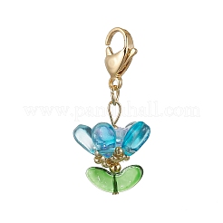 Подвесные украшения из стеклянных цветов&nbsp;HJEW-MZ00206-06