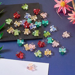 36шт 6 цвета стеклянные подвески&nbsp;FIND-TA0004-21