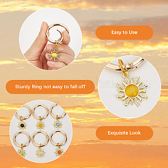 12 шт. 6-цветные подвески для обуви в виде кошачьего глаза из сплава&nbsp;HJEW-CP00016