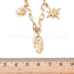 Женские нагрудные ожерелья с подвеской в виде руки NJEW-B151-02G