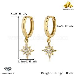 Элегантные серьги-кольца со звездой из стерлингового серебра DE4075-1