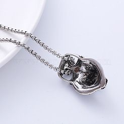 Мужские ожерелья с подвеской в виде черепа волка из нержавеющей стали 304 в стиле ретро-рок-панк NY3455