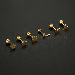 Серьги-гвоздики из хирургической нержавеющей стали 316L в форме звезды&nbsp;FS-WG6A06F-02