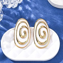 Овальные серьги-гвоздики из нержавеющей стали 304&nbsp;EJEW-A136-04G