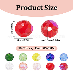 10 нить 10 цвета гальванические стеклянные бусины нити&nbsp;EGLA-GO0001-04