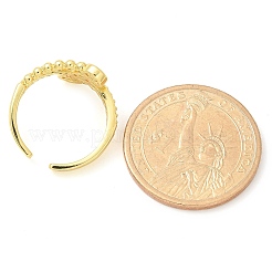 Латунные кольца из манжеты с прозрачным цирконием&nbsp;RJEW-M029-02G