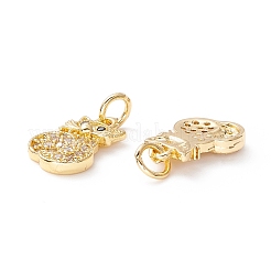Латунные микропаве прозрачные подвески с фианитом ZIRC-M118-05G-RS