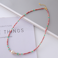 Ожерелья с подвесками из натурального родонита MP0641