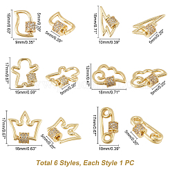 Латунь микропаве прозрачный кубический цирконий винт карабин брелоки KK-PH0004-54G