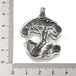 316サージカルステンレスペンダント  木のチャーム  アンティークシルバー  42.5x32x8mm  穴：5.2mm&nbsp;STAS-E212-117AS