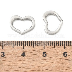 304ステンレススチールリンクリング  中空の心  ステンレス鋼色  10x12.5x2mm  インナーサイズ：6.5x9.5mm&nbsp;SA-CBA97DF-01P