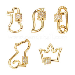 Латунь микропаве прозрачный кубический цирконий винт карабин брелоки KK-TA0002-47A