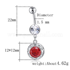 Anillo de ombligo de circonita cúbica de latón&nbsp;AJEW-EE0004-40A-P