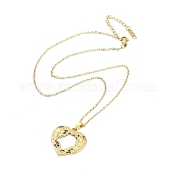 Ожерелья с подвеской в виде сердца с колесом-шестерней в стиле стимпанк из нержавеющей стали 304&nbsp;NJEW-G083-03D-G