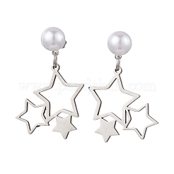 6 пара сережек-гвоздиков из нержавеющей стали 201 в 6 стилях EJEW-JE06342