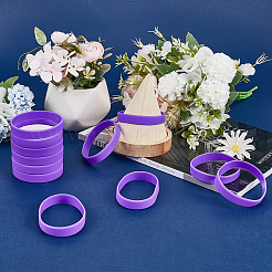 Плоский простой браслет из силиконового шнура для мужчин и женщин BJEW-WH0016-32E