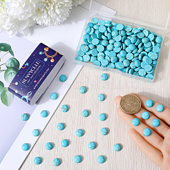 Окрашенные синтетические бирюзовые кабошоны&nbsp;TURQ-SC0001-05B