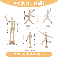 3 стиль незаконченная пустая деревянная кукла DIY-FH0006-97