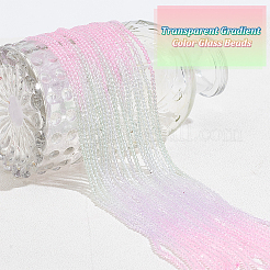 20 Strang transparente Farbverlaufsglasperlenstränge&nbsp;GLAA-GA0001-79C