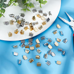 80 шт. 2-х цветные обжимные концы ленты из нержавеющей стали 304 STAS-UN0056-56