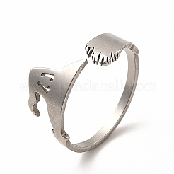 Кольцо-манжета с открытыми звеньями и шляпой из нержавеющей стали 201&nbsp;LS-RJEW-K239-06P