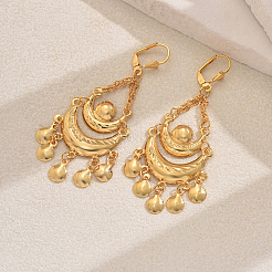 Винтажные этнические геометрические полукруглые латунные серьги с кисточками на застежке-молнии DU8622