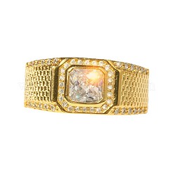 Кольца для мужчин из нержавеющей стали 304 с микропаве из прозрачных кубических цирконий&nbsp;FS-WGB72EF-02