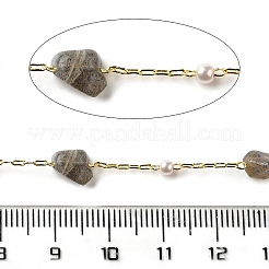 Цепочки из бисера из натурального лабрадорита ручной работы CHC-F020-04G-08