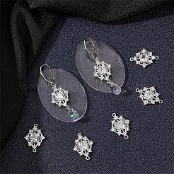 8 pz di ciondolo con maglie romboidali in ottone trasparente con zirconi cubici&nbsp;ZIRC-BBC0003-73