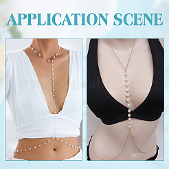 2 шт. 2 стиля цинковый сплав с АБС имитацией жемчуга цепочка для тела для женщин&nbsp;AJEW-HY0002-12