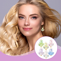 24 шт. 6-х цветные прозрачные акриловые подвески-тюльпаны PALLOY-GO00051