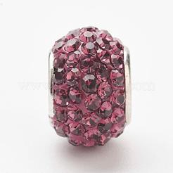 オーストリアクリスタルヨーロピアンビーズ  大穴ビーズ  スターリングシルバーコア925個  ロンデル  204 _amethyst  11~12x7.5mm  穴：4.5mm&nbsp;STER-E049-E23