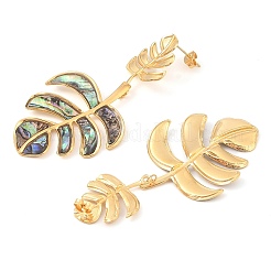 Серьги-гвоздики из нержавеющей стали 304 и ракушек для женщин&nbsp;EJEW-Z065-02G-02