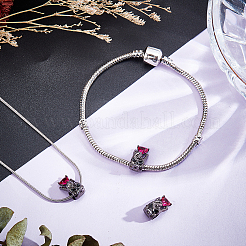 1 шт. 925 бусины из стерлингового серебра с кубическим цирконием европейские&nbsp;STER-BBC0005-73